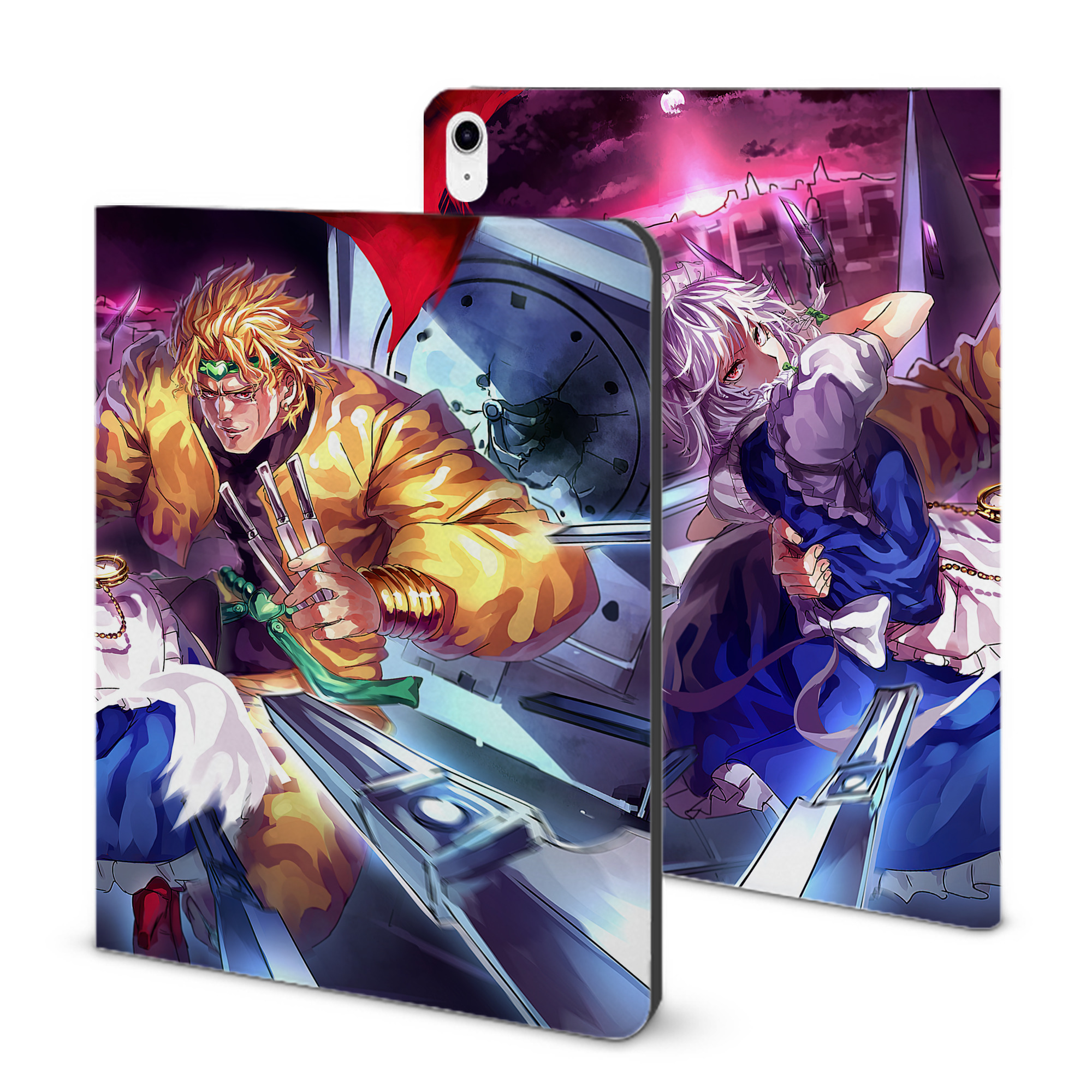（画像用） ジョジョの奇妙な冒険 JoJo's Bizarre Adventure IPad ケース ブック型 PUレザー TPU 耐衝撃 軽量 薄型 ペン収納なし 全面保護 IPad 各モデル対応